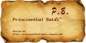 Princzenthal Bató névjegykártya